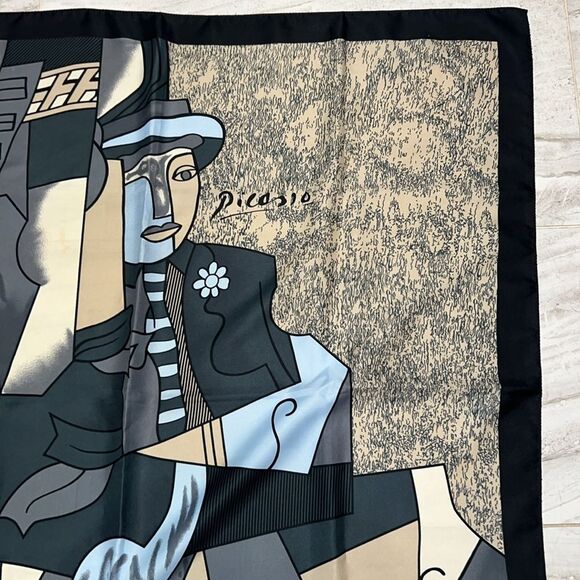 PICASSO Silk Scarf- 33” x 34.5” - Picture 3 of 6